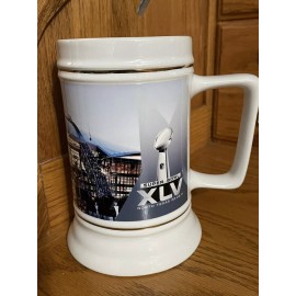 Super Bowl XLV 45 Beer Stein Green Bay Packers Pittsburgh Steelers Football New