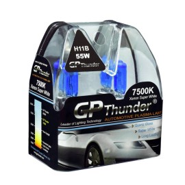 GP Thunder 7500K H11B 55W Super White Xenon Halogen Light Bulbs