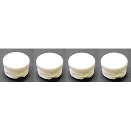 White 1" Round Tubing Plastic Hole Plug End Cap, 1 inch OD Tube Pipe Cover Plug, Heavy Duty Plastic Plug Cap Insert, Durable Chair Glide (4)