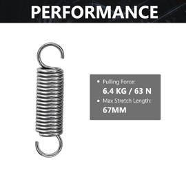 GUNGY Tension Springs with Hooks Stainless Steel Tension Spring 50 mm Outer Diameter 12 mm Wire Diameter 1.6 mm Maximum Tensile Force 6.4 kg 1.6 x 12 x 50 mm 4 Pieces
