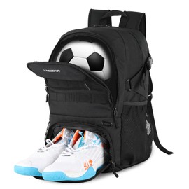 LARIPOP Boys Soccer Bag - Soccer Backpack, Colorful Waterproof Sports Bag Suitable for Volleyball, Basketball Accessories, Large Capacity Equipment Bag Gifts, with Ball Compartment and Laptop Compart