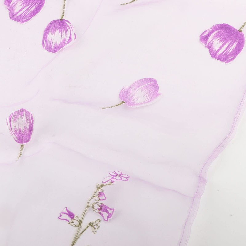 100 * 200cm Tulips Printing Tulle Curtain, Tulle Curtains Tulle