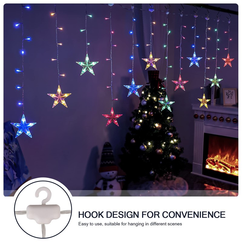 BLOOMWIN Light curtain star light chain curtain, USB 8 modes,