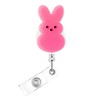 Easter Badge Reel,Cute Pink Rabbit Bunny Acrylic Badge for ID