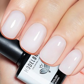 modelones UV Nail Polish Milky White, Jelly Gel Transparent Milky White 15 ml Gel Polish for Nail Art French Manicure Nail Design and Nail Studio Kit DIY Home Salon Christmas