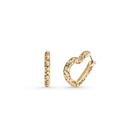 COACH Womens Signature Quilted Heart Hoop Earrings