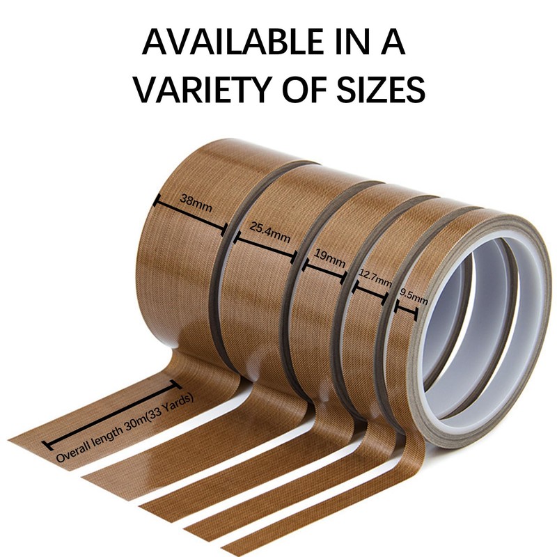 Hoerev 5milx1.5 x33 Yards,Glass Cloth Coated PTFE Adhesive Tape for