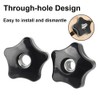 Star Hole Button with M12 Female Thread, Star Nuts Through