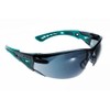 Bolle RUSH+ Small Safety Glasses Grey/Green Temples Smoke Lens -