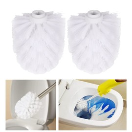 2 piezas de repuesto para cepillo para polvo de inodoro, herramienta de limpieza de cabeza, adecuada para varillas de cepillo para polvo con un diámetro de 12 mm, color blanco