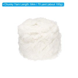 PATIKIL 70yds Faux Fur Yarn, Fuzzy Yarn Crochet Fluffy Yarn Soft Chunky Polyester Plush Fur Eyelash for Crocheting Knit Blanket Rug Sweater Scarf Hat Bear Craft, Beige White