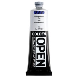 OPEN Slow-Drying Acrylics by GOLDEN, Anthraquinone Blue, 5 fl oz. tube, Professional Acrylic Paint, Semi-Transparent