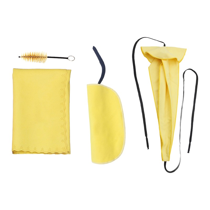 4Pcs Sax Mouthpiece Brush Kit Lightweight Portable Reliable Wiping Cloth