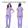 Dagacci Medical Uniform Junior Style Contrast Binding Wrap Set Lavender