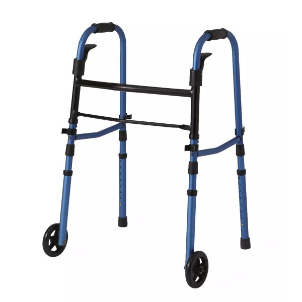 Medline Paddle Folding Walker with 5" Wheels