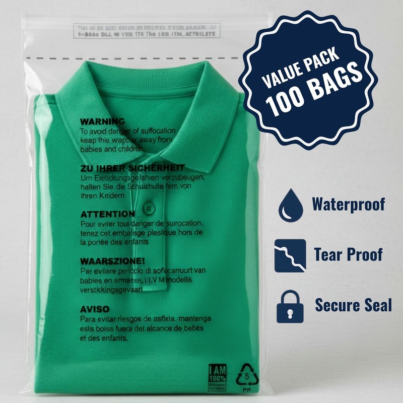 Clear Transparent Self Seal Garment Clothes Bags 9" x 12",