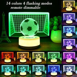 HYODREAM Fußball Geschenke Nachtlicht für Kinder Fußball Dekor Sport Nachttischlampe für Fußball Fan, 14 Farben mit Fernbedienung Timer und Dim Funktion