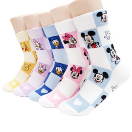 Socksense Cartoon Character Series Women's Original Crew Socks (Cube_5pairs)