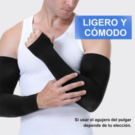 AOKUN 3 Paras Mangas para Brazos Bandanas Deportivas para Hombre y Mujer UV Protección Adecuado para deportes,Carrera,Ciclismo, Motociclismo,Montañismo,Esquí y Más (3 Pzs Negro)