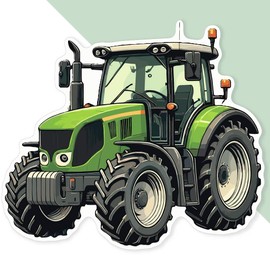Extra Large 460mm 'Green Farm Tractor' Permanent Sticker Decal for Cars/Windows/Bins/Walls (DW00131067)