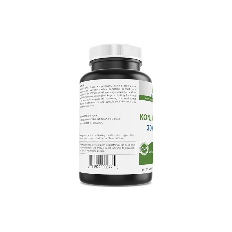 Brieofood Konjac Root Glucomannan 2000 mg per Serving - 180