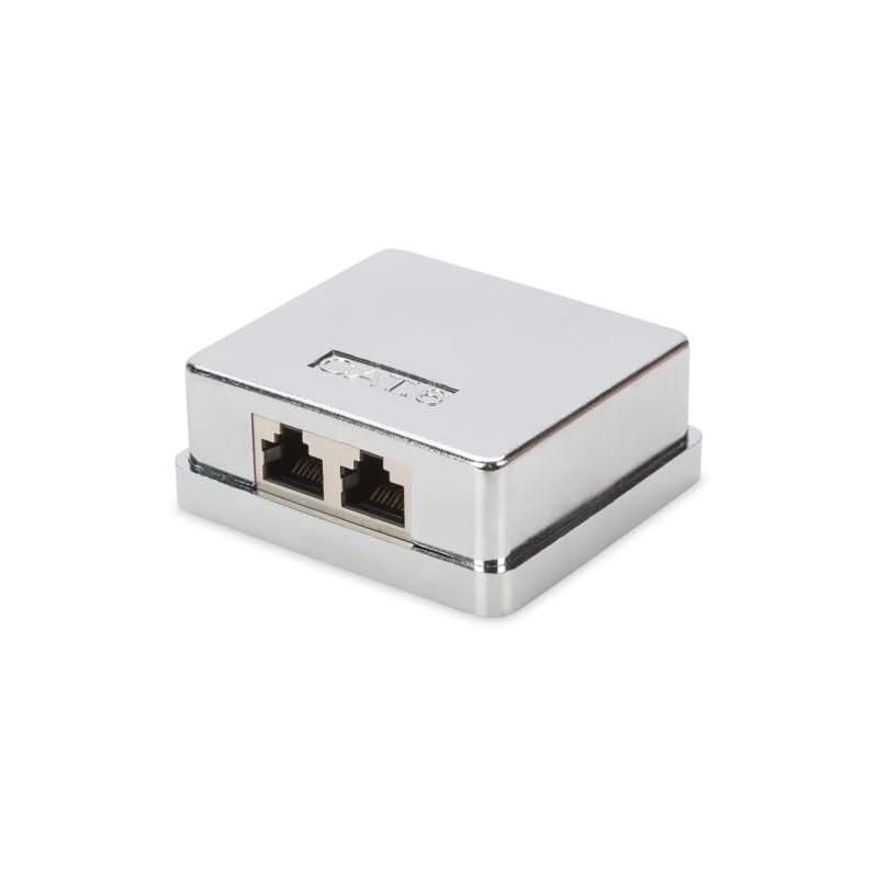 DIGITUS Junction Box Cat-6-2 Port RJ45 - Surface-Mounted Housing -