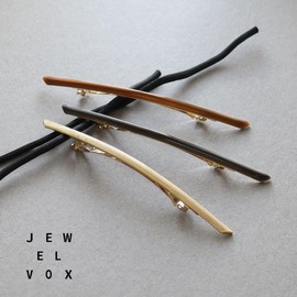 JewelVOX Barrette, Hair Accessories, Hair Clip, Long, Simple, Thin, Bundled Hair, Adult, Stylish (Gray)