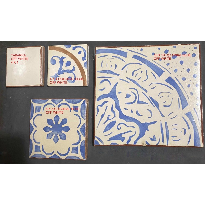 Tabarka Tile Off White 4 x 4 with distressed edges