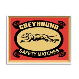 Stupell Industries Grayhound Safety Matches Yellow Red Vintage Advertisement, Designed by Mark Rogan White Framed Wall Art, 11 x 14