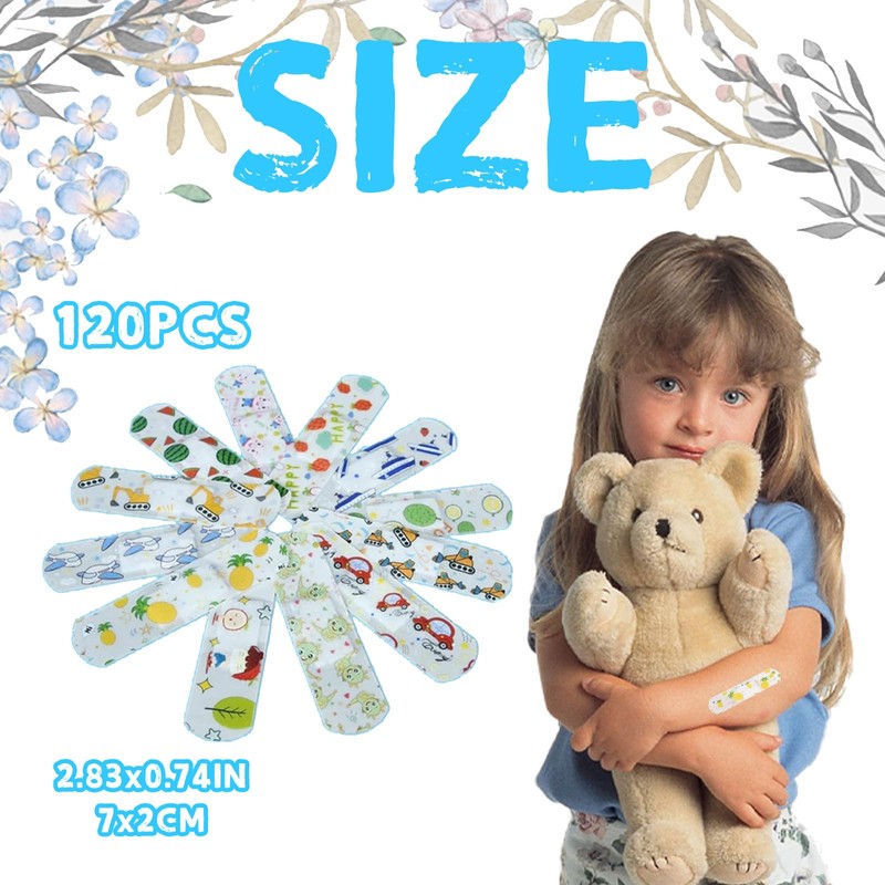 CHEUNGHAO 120-Pack Bandages - Waterproof and Breathable, Hypoallergenic, Latex-Free -