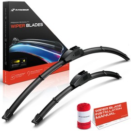 A-Premium Pack of 2 Windshield Wiper Blades with Wear Indicator & Towel - Compatible with Maserati Quattroporte 2005-2013 - 26" and 18", Hook Connector, Left and Right