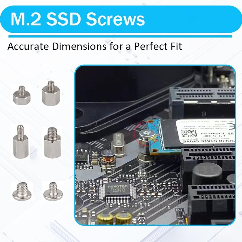 M.2 Screws, Motherboard Screw for Asus Gigabyte Asrock MSI Motherboards,