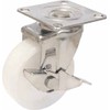 yu-ei Casters Stainless Steel Small with Free Car 100 Diameter Nylon Wheel sussj100ns