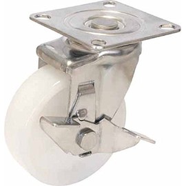 yu-ei Casters Stainless Steel Small with Free Car 100 Diameter Nylon Wheel sussj100ns