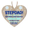 Pixie's Gifts Stepdad Wooden Heart Plaque - Sentimental Gift for