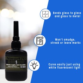 Dulles Glass Nano 470. Clear Glue, 50g (Pack of 1) - Super Strength - Fast Setting for Projects and Repairs, Glass and Metal - Construction