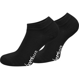normani 6 Pairs Bamboo Trainer Socks - Soft & Breathable Short Socks with Pique Cuffs - Odour-Inhibiting & Skin-friendly for Men and Women, black, 35 - 38