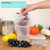 JUXYES Plastic Pickle Container Jar with Strainer Flip, Transparent Pickle