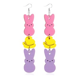 Easter Earrings Gifts for Women Easter Basket Stuffers Cute Bunny Rabbit Egg Basket Carrot Peeps Earrings Spring Holiday Earrings Easter Day Gifts Easter Outfit Dresses for Women