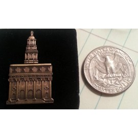 NAUVOO TEMPLE Antique Gold 1-1/4" Lapel Pin Mormon