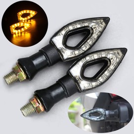 MUXSAM 4PCS Turn Signal Blinker Amber LED Light Indicator Black 12V Universal Motorcycle