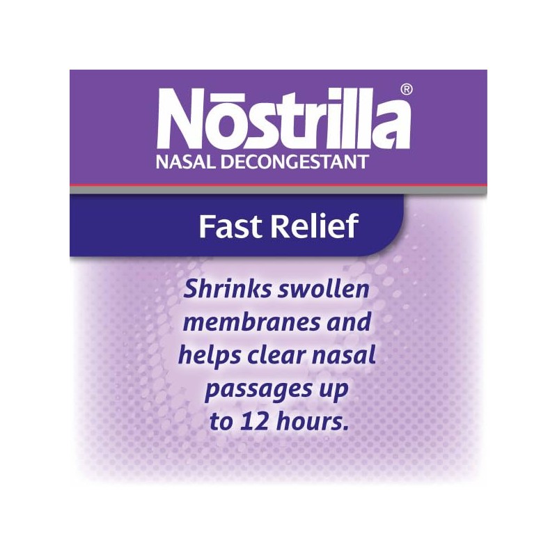 Nostrilla Nasal Decongestant Spray, Stuffy Nose Relief, 0.5 oz (12