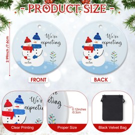 Soaoo Pregnant Christmas Ornaments Snowmen We're Expecting 2025 Christmas Ornament Coming Soon Baby Announcement Gifts for Expecting Mom Pregnancy Gifts for First Time Parents Holiday Decor