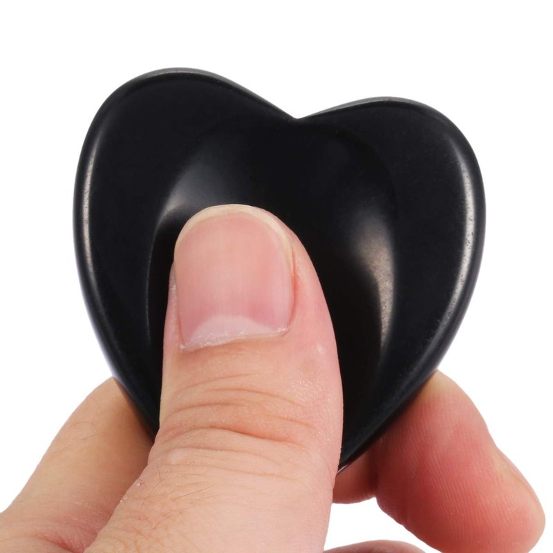 mookaitedecor Obsidian Thumb Stone Crystal Gemstone Massage Stone with Hollow