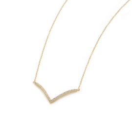 Gift From New York V-Line Necklace, 925 Silver Yellow Gold Plated
