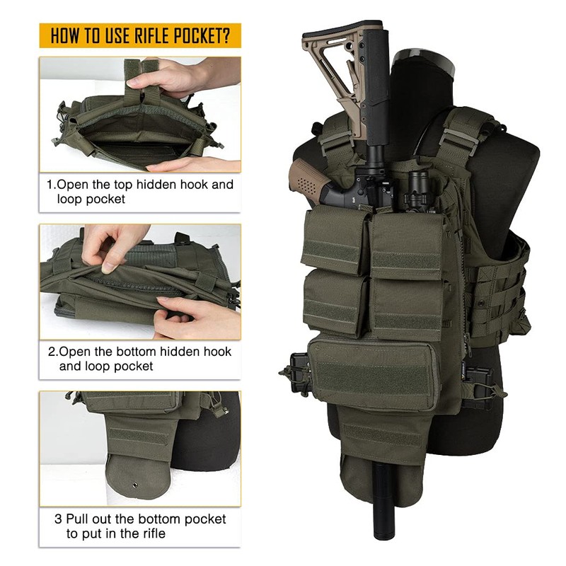 IDOGEAR Tactical Pouches Zip-on Panel Pouch Military Vest Accessory Bag