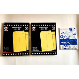 Nassa 100 Sobres Bolsa Tamaño 30.5x39.5cms. Solapa Engomada Nassa Color Amarillo Engomado