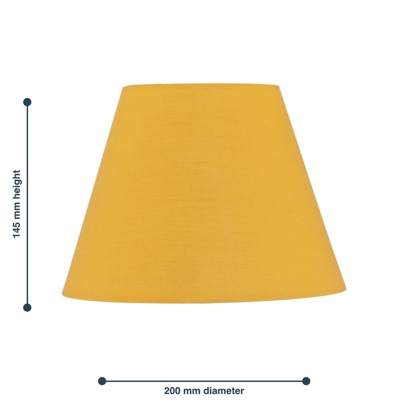 Set of 2 Ochre Fabric Table Lamp Shades, Lampshade for