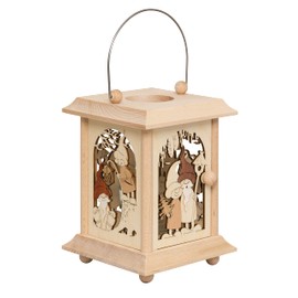 Drechslerei Kuhnert Table Lantern / Tea Light Holder – Design: Gnome Made of Precious Wood – Dimensions: 11.5 x 11.5 x 17 cm – Made in Germany