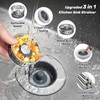 Hibbent Upgraded 3 in 1 Kitchen Sink Drain Strainer, Stainless